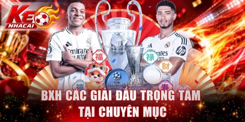 BXH các giải đấu trọng tâm tại chuyên mục